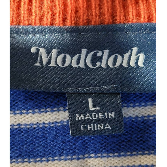Modcloth Color Block Sweater Large - Picture 4 of 5